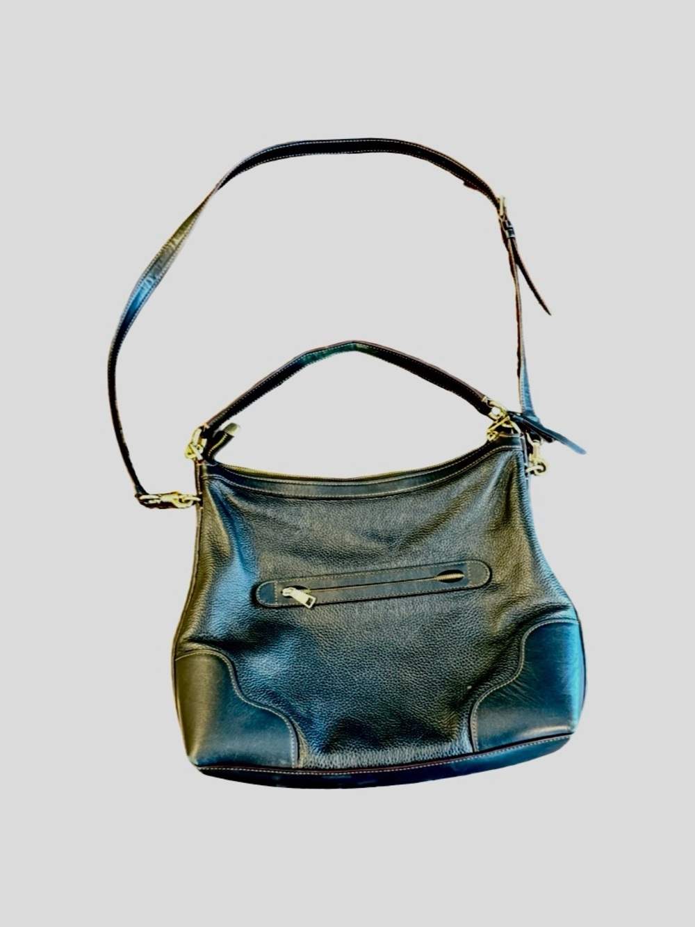 Coach Black Pebbled Leather Hobo Shoulder Bag with Detachable Strap - Picture 4 of 16